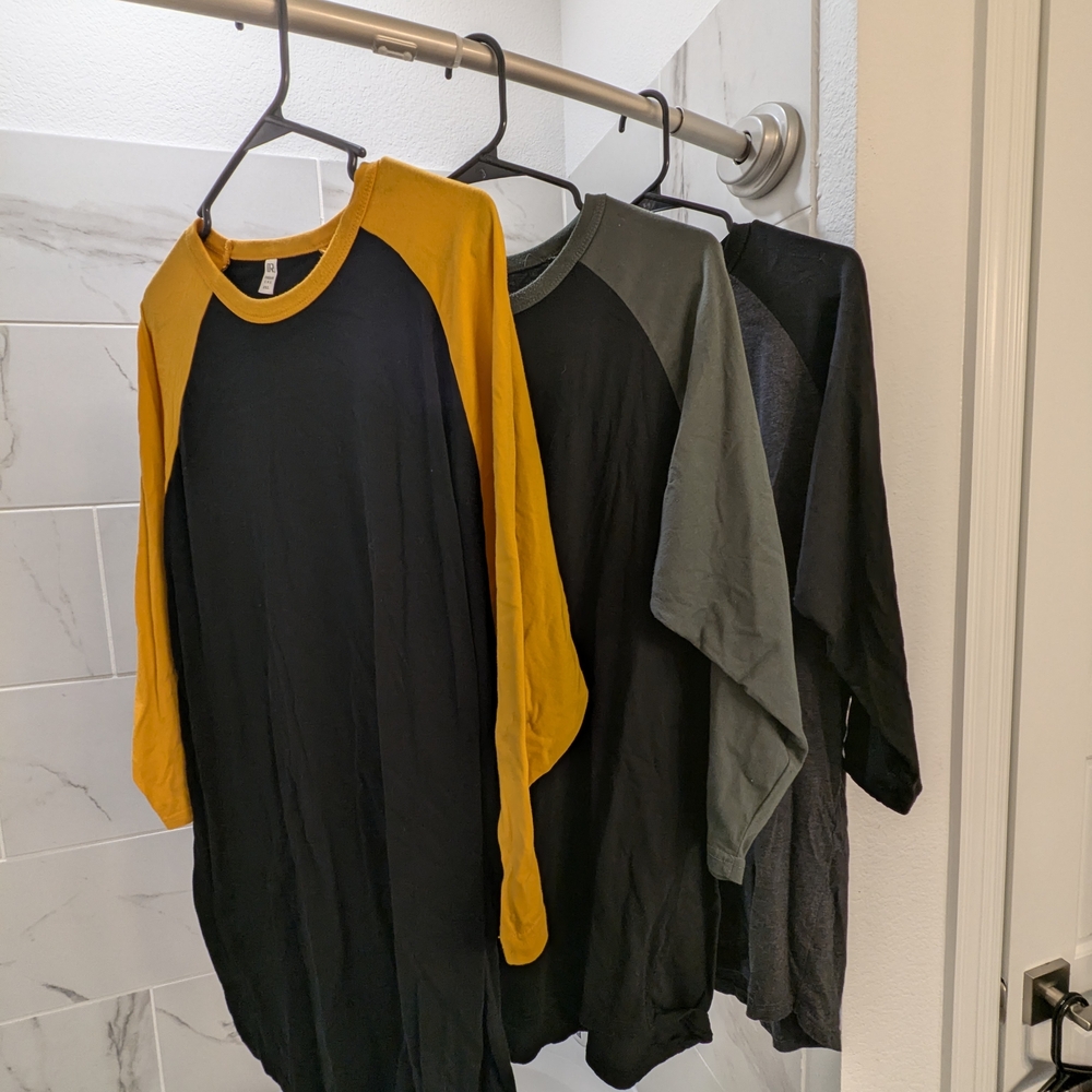 3 Raglan Shirts 3XL